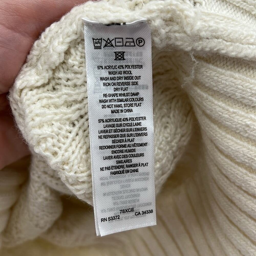 French Connection Women's Cable Knit Heavyweight Sweater - Cream - 10 - NWT - Picture 4 of 6